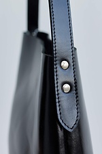Black genuine leather bag Garne 3300146 photo №3
