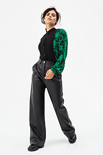 Шифоновая блуза VICKY в цветочный принт зеленого цвета. Garne 3041147 фото №7
