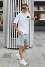 Oversized white cotton T-shirt with print TUR WEAR 8037147 photo №3