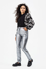 VICKY Chiffonbluse mit schwarzem Blumendruck Garne 3041148 Foto №4
