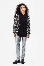 Шифоновая блуза VICKY в цветочный принт черного цвета Garne 3041148 фото №7