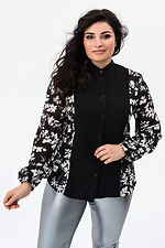 VICKY Chiffonbluse mit schwarzem Blumendruck Garne 3041148 Foto №8
