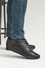 Мужские зимние ботинки из натуральной кожи черного цвета 8019148 фото №2