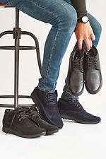 Мужские зимние ботинки из натуральной кожи черного цвета 8019148 фото №6