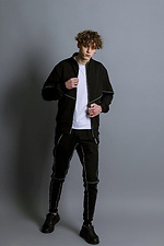 Men's black tracksuit with reflective piping VDLK 8031148 photo №2