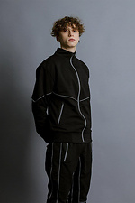 Men's black tracksuit with reflective piping VDLK 8031148 photo №3