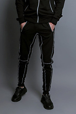 Men's black tracksuit with reflective piping VDLK 8031148 photo №4