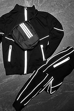 Men's black tracksuit with reflective piping VDLK 8031148 photo №5