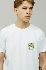 Weißes Baumwoll-T-Shirt für Herren mit patriotischem Aufdruck GEN 9000148 Foto №2