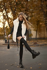 Schwarze Strickstrümpfe mit Rippmuster M-SOCKS 2040149 Foto №8