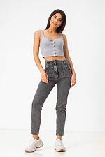 Graue Slouchy-Jeans mit hoher Taille  4009149 Foto №1