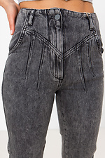 Серые джинсы слоуч с высокой посадкой  4009149 фото №5