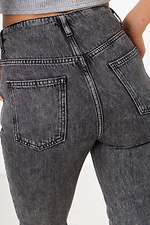 Серые джинсы слоуч с высокой посадкой  4009149 фото №8