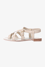 Light leather buckle-through-the-toe sandals  4205149 photo №1