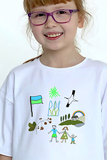 Детская хлопковая футболка с патриотическим принтом Garne 7770149 фото №2