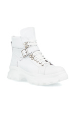 Autumn warm ankle boots made of white genuine leather Forester 4203150 photo №1