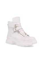 Autumn warm ankle boots made of white genuine leather Forester 4203150 photo №4