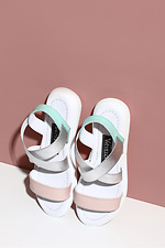 Colored leather sandals with rubber bands  4206150 photo №2