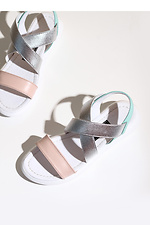Colored leather sandals with rubber bands  4206150 photo №3