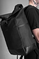 Herren Casual Rucksack Rolltop Schule Ohne Grund Schwarz Without 8055150 Foto №5
