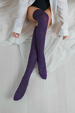 Теплые полушерстяные чулки фиолетовые с люрексовой нитью M-SOCKS 2040151 фото №1