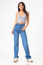 Blaue Flare-Jeans mit hoher Taille  4009151 Foto №1