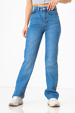 Blaue Flare-Jeans mit hoher Taille  4009151 Foto №3