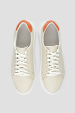 Women's sneakers made of natural beige flotaar leather with a decorative heel  4206151 photo №3