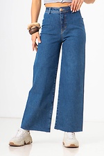 Ausgestellte blaue Jeans mit hoher Taille  4009152 Foto №3