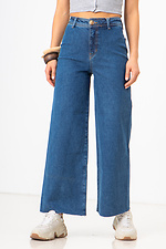 Ausgestellte blaue Jeans mit hoher Taille  4009152 Foto №6