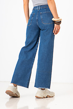 Клешные синие джинсы с высокой талией  4009152 фото №10