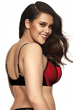 Red bra with foam cups and black lace Kinga 4024152 photo №2
