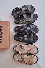 Brown leather sandals for men  4206152 photo №3