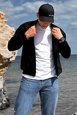 Men's black suede bomber jacket for autumn Reload 8031152 photo №2