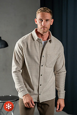Men's Warm Checkered Shirt Oversize Beige Teamv 8034152 photo №1