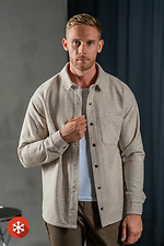 Men's Warm Checkered Shirt Oversize Beige Teamv 8034152 photo №2