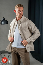 Men's Warm Checkered Shirt Oversize Beige Teamv 8034152 photo №3