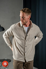Men's Warm Checkered Shirt Oversize Beige Teamv 8034152 photo №5