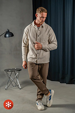 Men's Warm Checkered Shirt Oversize Beige Teamv 8034152 photo №6