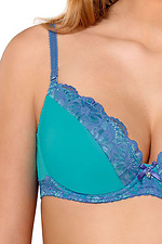 Blauer Schaumstoff-BH mit Spitzenbesatz Kinga 4024154 Foto №3