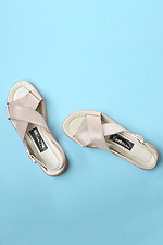 Leather flat sandals with buckle  4205154 photo №5