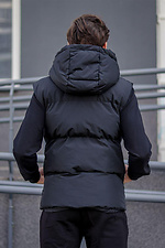 Стеганый мужской жилет с капюшоном черного цвета VDLK 8031154 фото №5