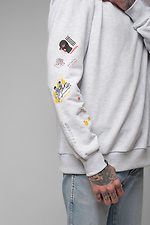 Oversize-Sweatshirt aus Baumwolle, einfarbig, mit Prints an den Ärmeln Esthetic 8035154 Foto №9