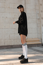 Białe bawełniane podkolanówki w czarne paski M-SOCKS 2040155 zdjęcie №7
