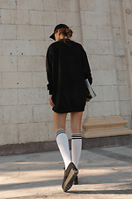 White knee-high cotton knee-highs with black stripes M-SOCKS 2040155 photo №8