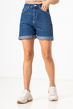 Blue high top shorts with cuffs  4009155 photo №3