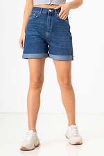 Blue high top shorts with cuffs  4009155 photo №4