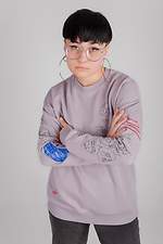 Oversize-Sweatshirt aus Baumwolle, einfarbig, mit Prints an den Ärmeln Esthetic 8035155 Foto №1