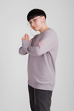 Cotton oversized sweatshirt plain with prints on the sleeves Esthetic 8035155 photo №3