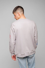 Cotton oversized sweatshirt plain with prints on the sleeves Esthetic 8035155 photo №8